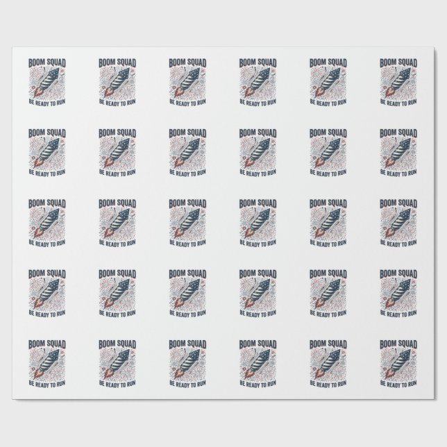 Boom Squad Patriotiska fyrverkerier Vintage skjort Presentpapper (Platt)