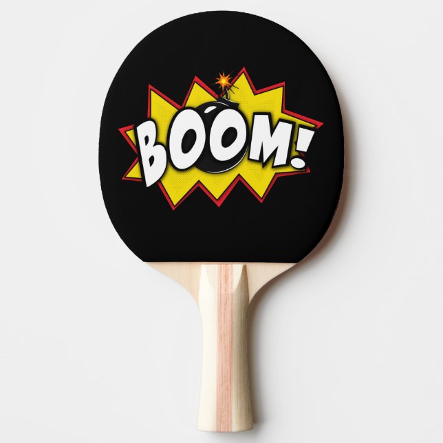 Boom Superthea Tecknad Action Ord Ping Pong Paddle Pingisracket (Framsidan)