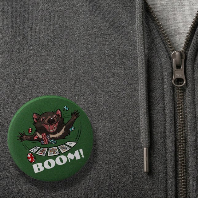 Boom! Tasmanian Devil Royal Flush Poker Tecknad Fi Knapp (Skapare uppladdad)