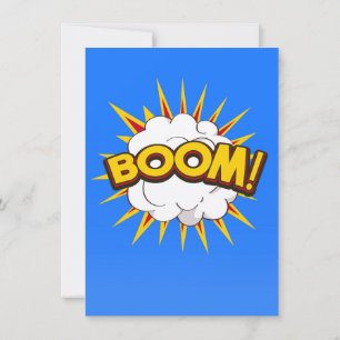 Boom! Tecknad explosion Inbjudningar