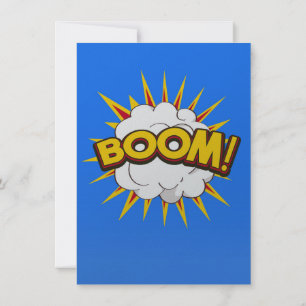 Boom! Tecknad Explosion Inbjudningar