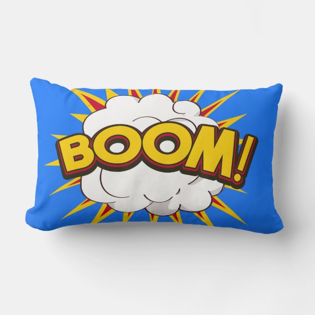 Boom! Tecknad Explosion Lumbarkudde (Framsida)