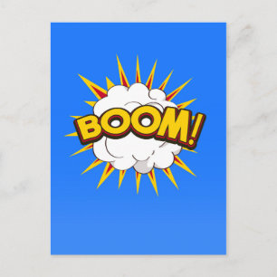 Boom! Tecknad Explosion Vykort