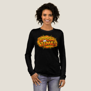 Boom Time Comic Pop Art Långärmad T-Shirt