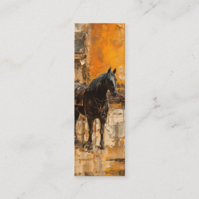 BooMajestic Horse in Abstrakt Sunset Mini Visitkort (Framsida)