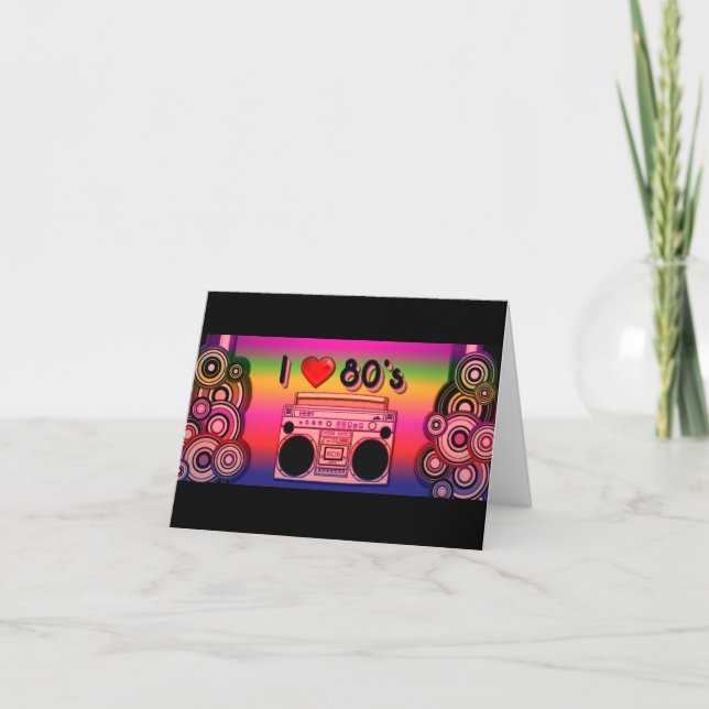 Boombox 80: Retro Note Card Kort (Framsida)