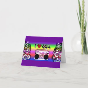 Boombox 80:s Retro 80-anteckningskort Kort