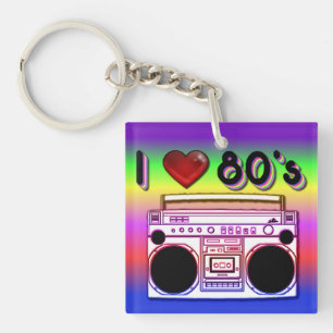 Boombox 80's Retro Acrylic Nyckelring