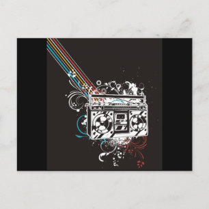 Boombox Boom Box Ghetto Blaster Jambox Vykort
