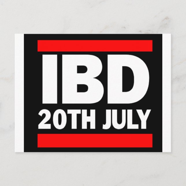 Boombox-dagen i internationell - 20 juli vykort (Framsida)
