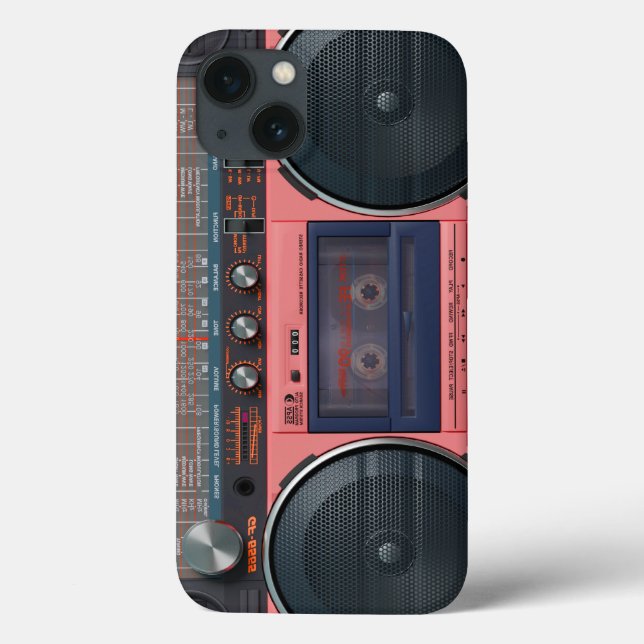 Boombox Ghettoblaster Retro Case-Mate iPhone-fodra (Baksida)