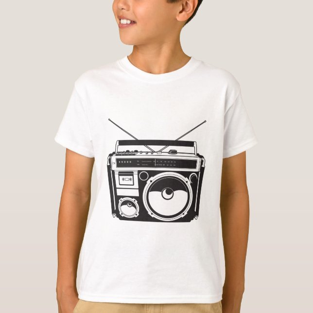 ☞ Boombox Oldschool / Cassette Player Tee (Framsida)