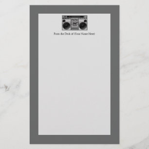 Boombox radiosände grafiskt brevpapper