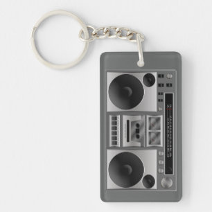Boombox radiosände grafiskt nyckelring