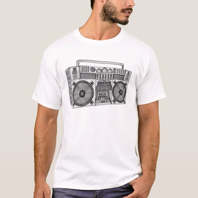 Boombox T-tröja Tee Shirt (Framsida)