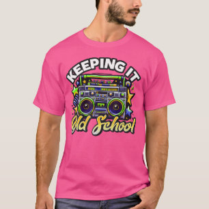 Boombox-utformning för Old school 80s för Hip hop T Shirt