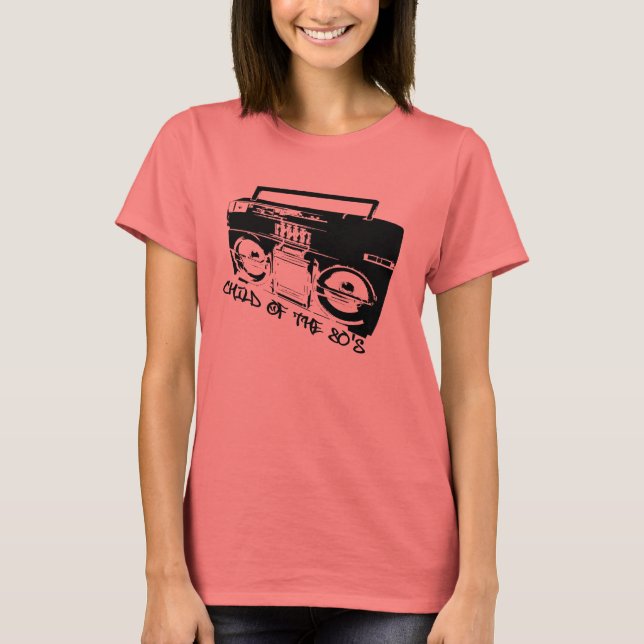 boomboxchildofthe80's tee shirt (Framsida)