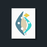 Boomerang Arc Mid Century 11 x 14 tum Wrapped Canv Canvastryck<br><div class="desc">Denna vackra abstrakt i mitten av 1900-talet har en modern, inslagen konst av tejp och trianglar i en kombination av färg som var populär i mitten av 1900-talet - turkosblått, marinblått, tan och guld. Det här kommer att bli ett charmerande tillägg till ditt återutskrivna hem.</div>