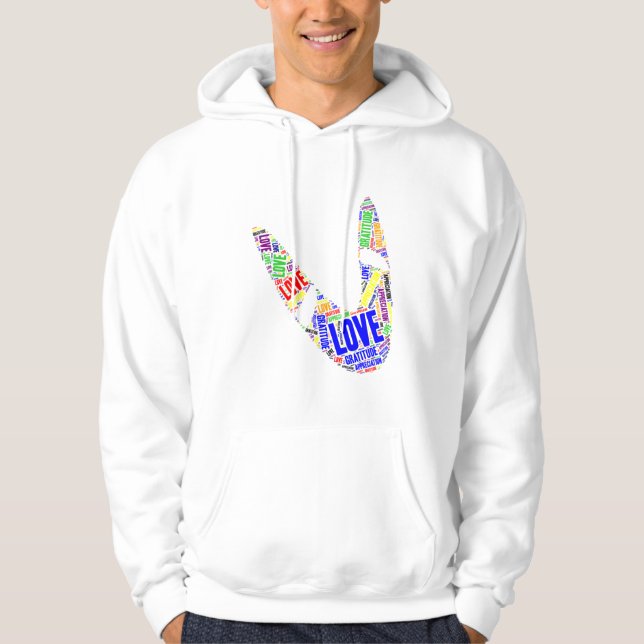Boomerang Basic Kärlek Gratitude Apprecision Hoodie (Framsida)