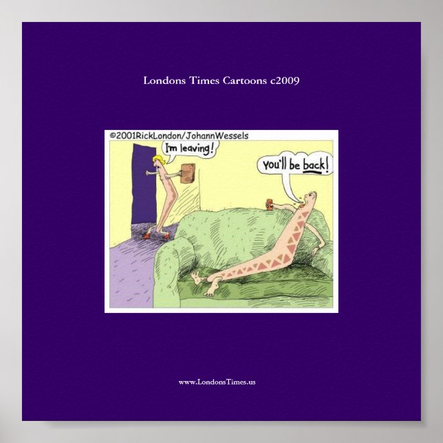 Boomerang Relationships Funny Tecknad Poster (Framsidan)