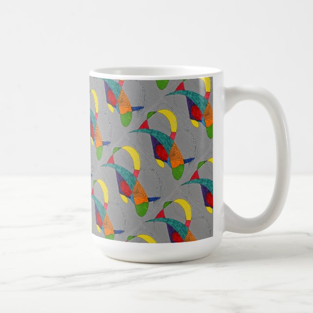 "Boomerangon on Grått Tiled" Abstract Design Mugg (Höger)