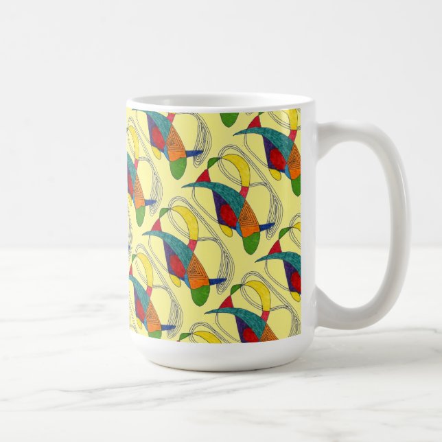 "Boomerangon on Gult Tiled" Abstract Design Mugg (Höger)