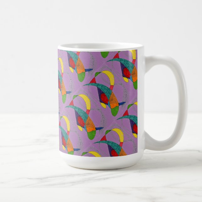 "Boomerangon on Lila Tiled" Abstract Design Mugg (Höger)