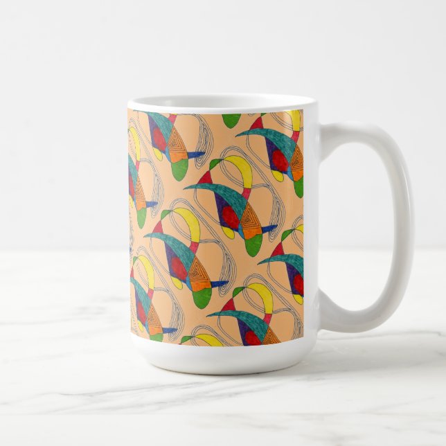 "Boomerangon on Orange Tiled" Abstract Design Mugg (Höger)