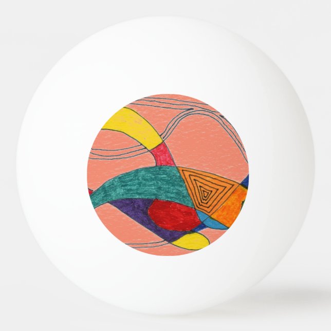 "Boomerangon on Rosa" Abstrakt Ping Pong Boll (Framsidan)
