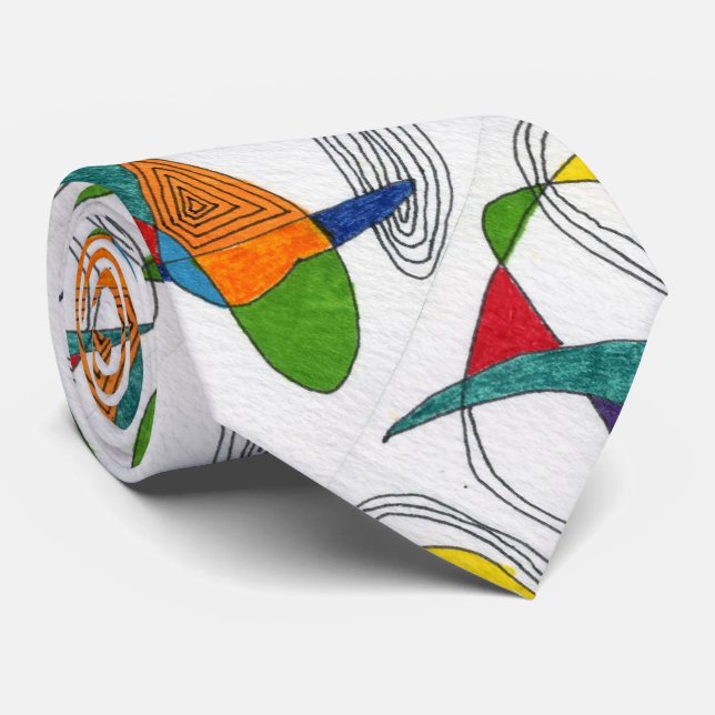 "Boomerangs" Abstract Design Tie Slips (Rullad)