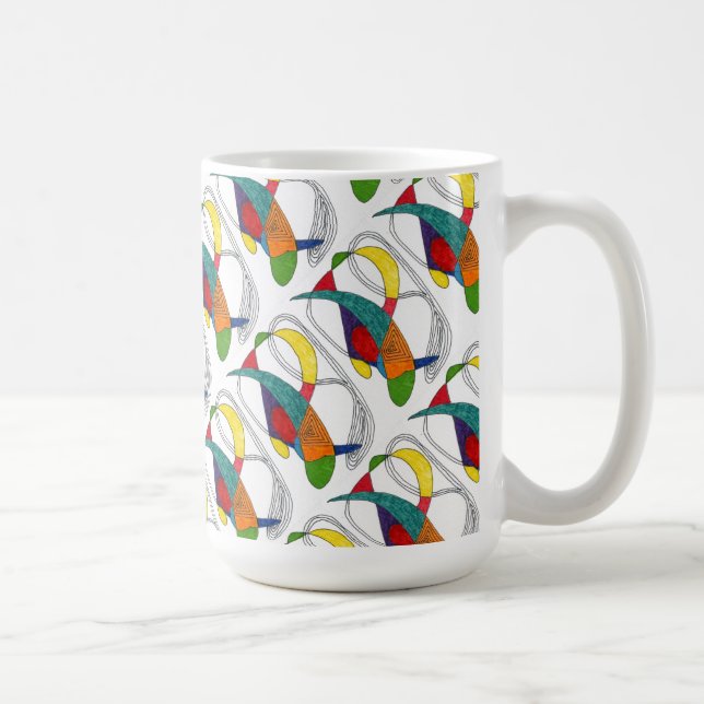 ’Boomerangs Tiled’ Abstract Design Mugg (Höger)