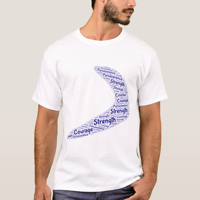 Boomerangstyrka, uthållighet, mod t shirt (Framsida)