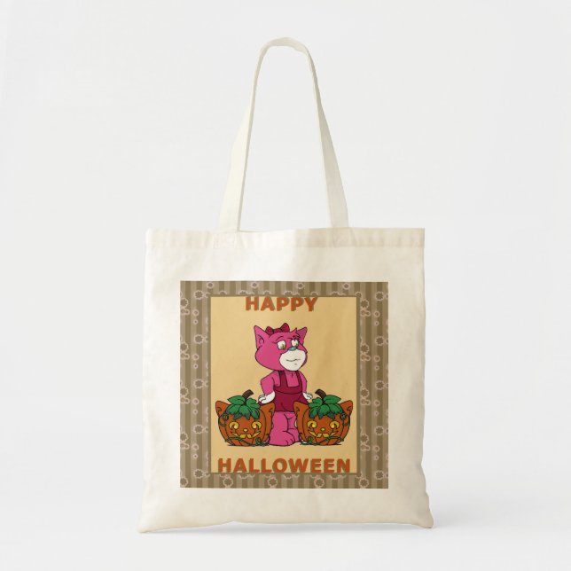 Boomi Cats Kattunge Pumpkins Poster Tygkasse (Framsidan)