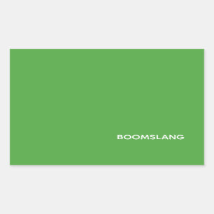 Boomslang grönt färg namn rektangulärt klistermärke