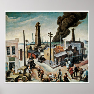 Boomtown av Thomas Hart Benton 1928 Poster