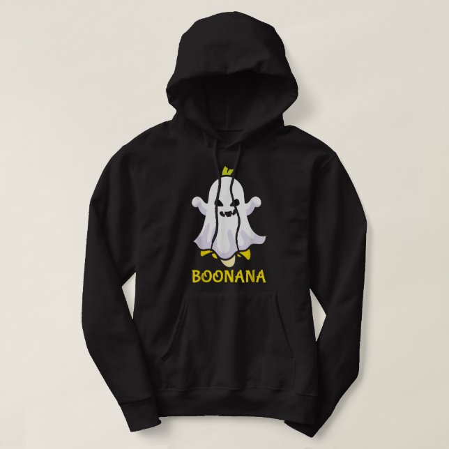 Boonana Banana Ghost Funny Scary Cute Halloween Co Hoodie (Design framsida)