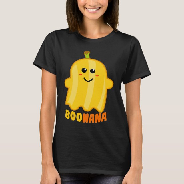 Boonana Banana Ghost Funny Scary Cute Halloween Co T Shirt (Framsida)