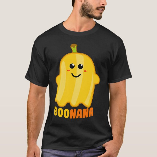 Boonana Banana Ghost Funny Scary Cute Halloween Co T Shirt (Framsida)
