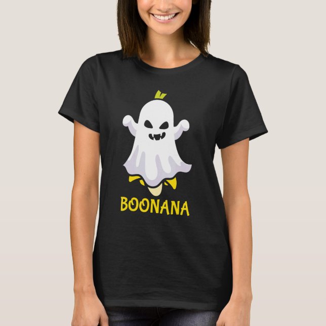 Boonana Banana Ghost Scary Cute Halloween Costume T Shirt (Framsida)