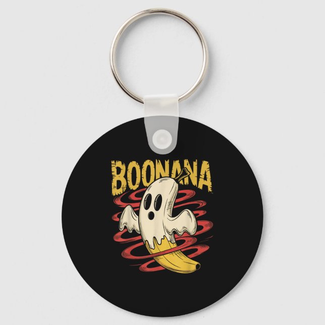 Boonana Cute Ghost Banana Halloween Costume Manar  Nyckelring (Framsida)