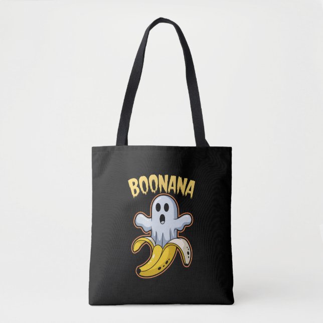 Boonana Cute Ghost Banana Halloween Tygkasse (Framsida)