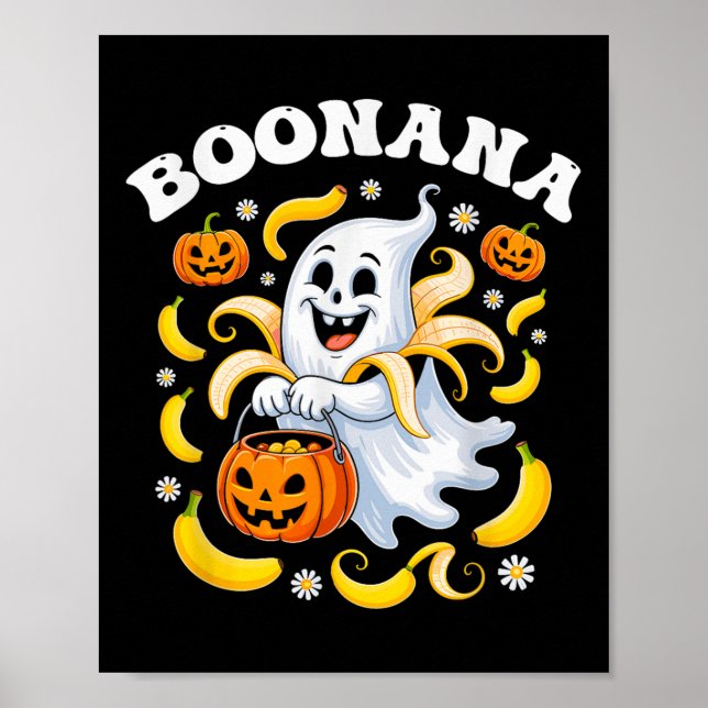Boonana Funny Ghost Banana Halloween Costume Manar Poster (Framsidan)