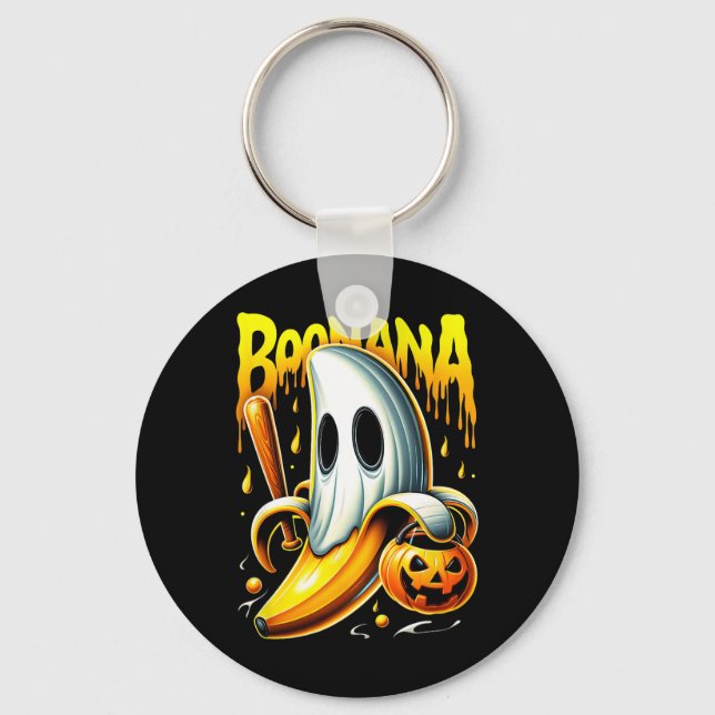 Boonana Ghost Nana Funny Halloween Costume Art Nyckelring (Framsida)