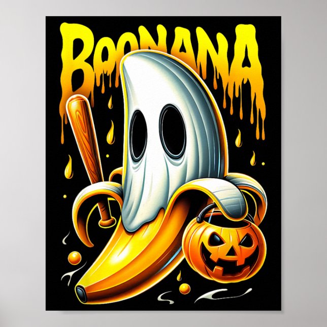 Boonana Ghost Nana Funny Halloween Costume Art Poster (Framsidan)