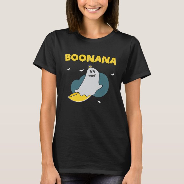 Boonana Scary Halloween Ghost Banana Costume T Shirt (Framsida)