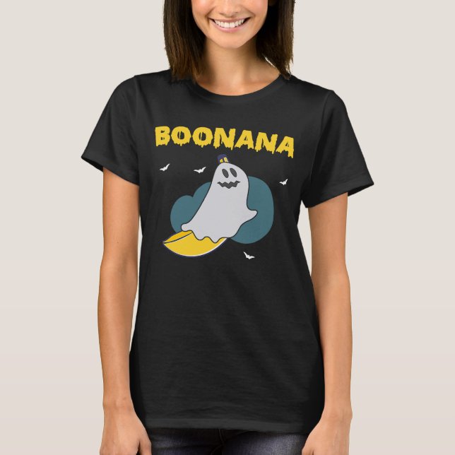 Boonana Scary Halloween Ghost Banana Costume T Shirt (Framsida)