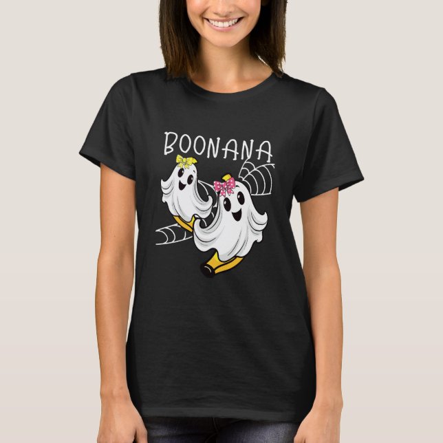 Boonana Söt Spökbanan Halloween T Shirt (Framsida)