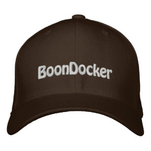 "BoonDocker" FlexFit Brown Sledders.com Hat Broderad Keps
