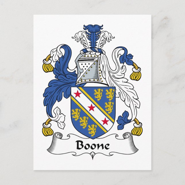 Boone Family Crest Vykort (Framsida)