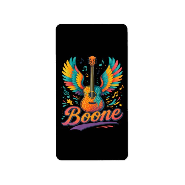 Boone Gitarr Adressetikett (Framsidan)